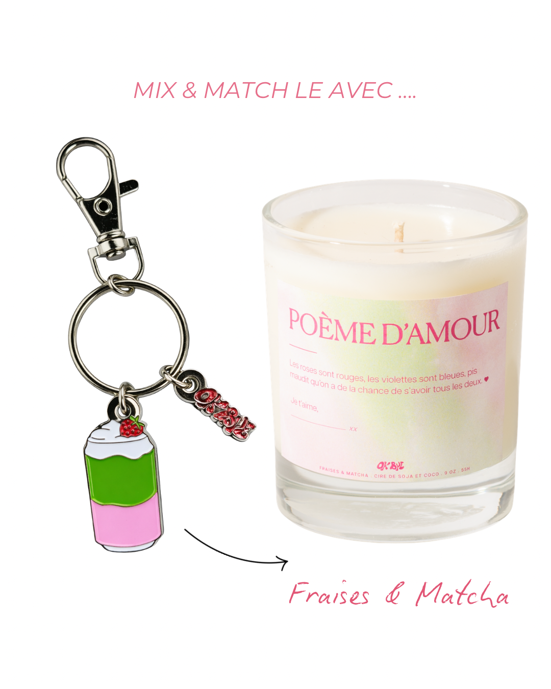 Le Porte-Clés Matcha Fraise